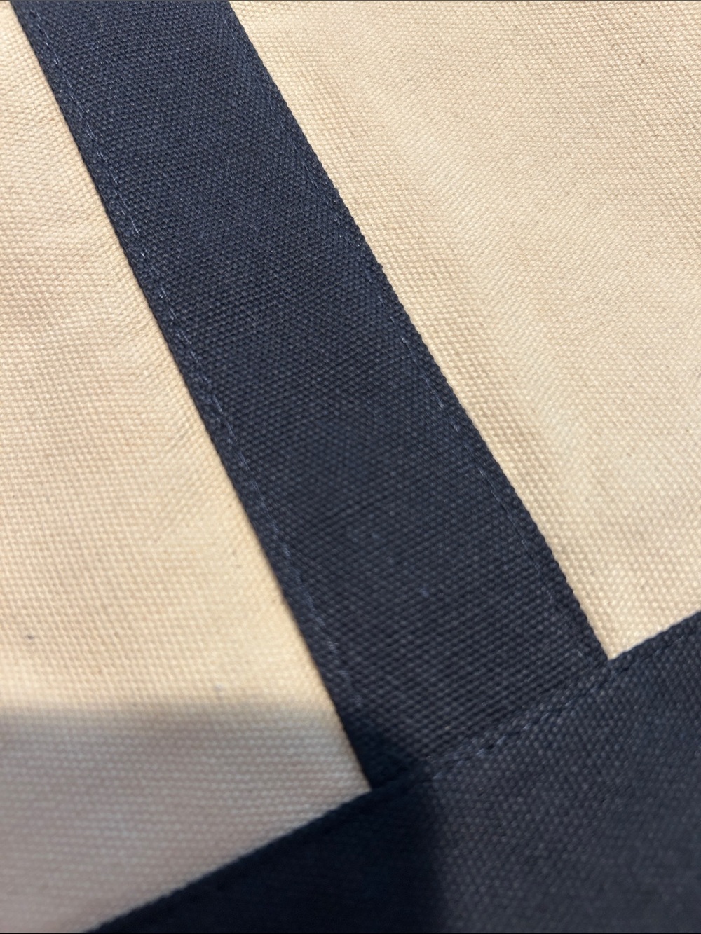 Trader Joe’s NWT large Canvas tote blue/cream - Picture 3 of 4